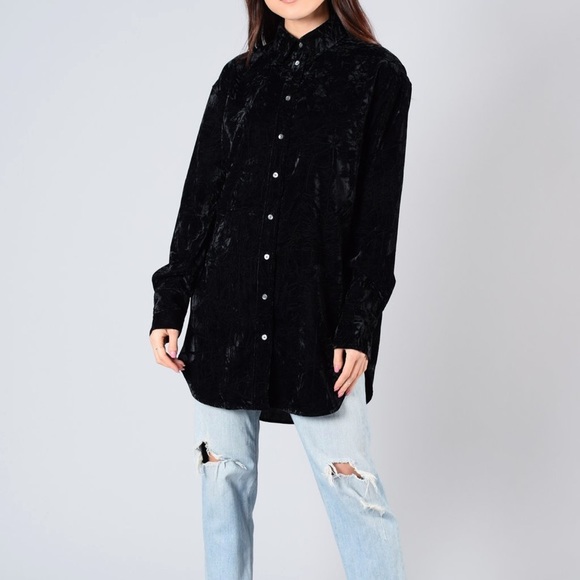 Le Fou Wilfred black velvet blouse